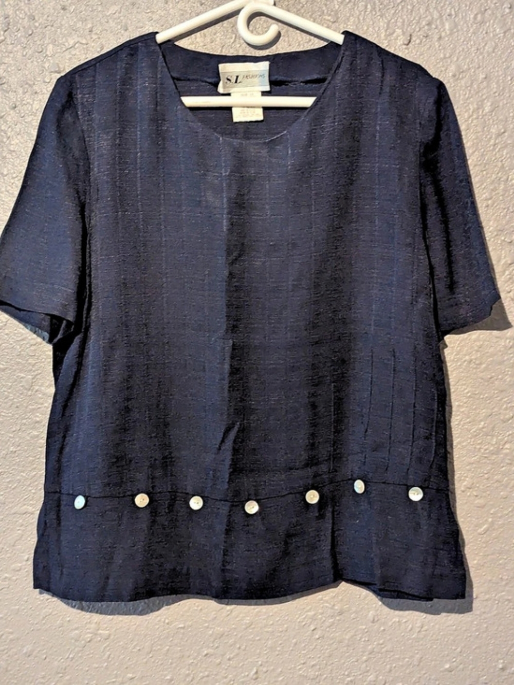 Sz 14 Short Sleeve Blouse in Blue